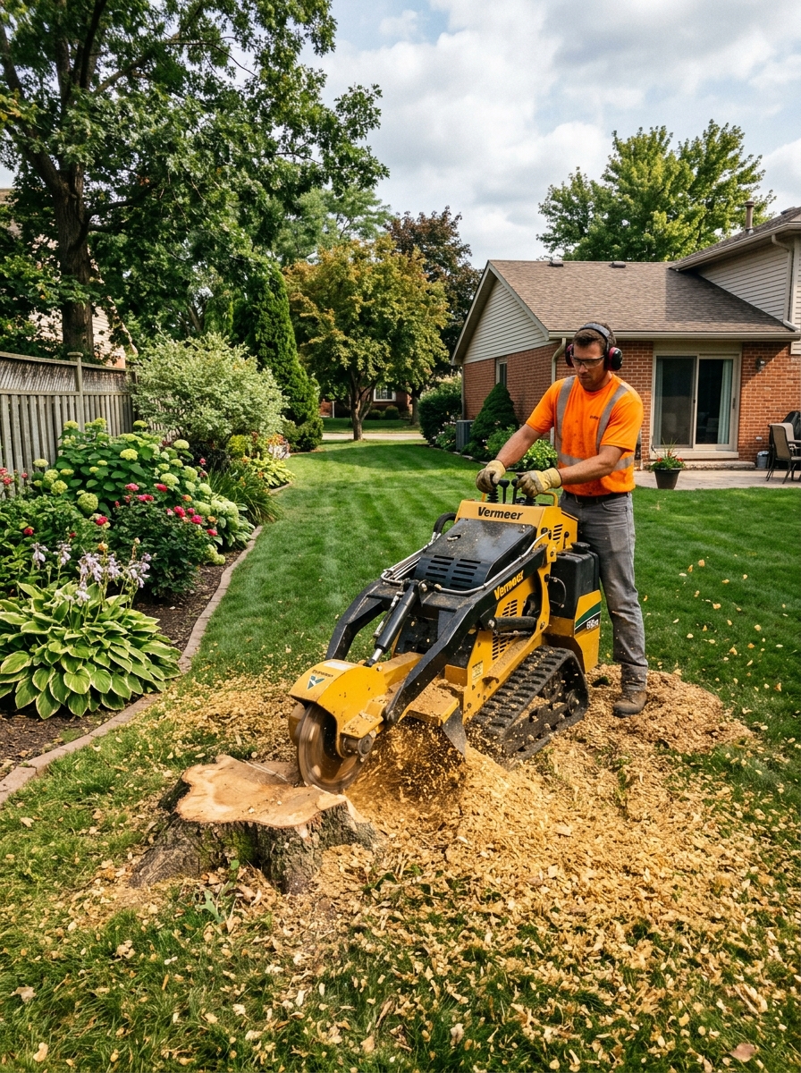 Stump Grinding — Grind out old stumps and reclaim your yard.